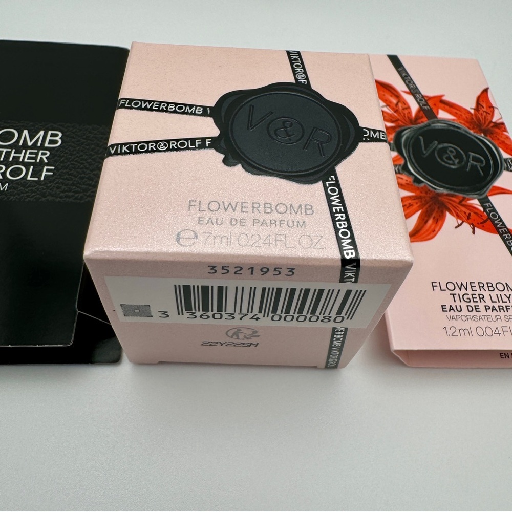 x3 Viktor & Rolf Flowerbomb Mini .24oz Tiger Lily & Spicebomb Dark Leather .04 - Picture 3 of 6